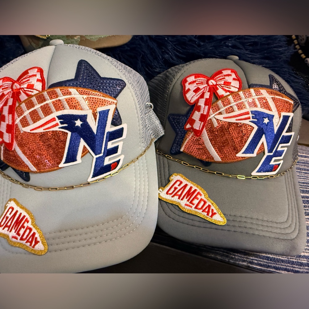 NFL playoff New England Patriots game day ready women’s trucker hats NWOT